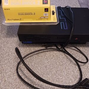 Sony PlayStation 2 Console with Black and Blue Design
